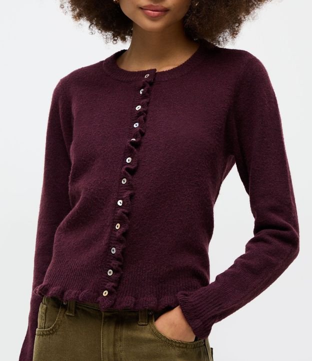 Cardigan en Punto con Volados y Botones Nácar 3