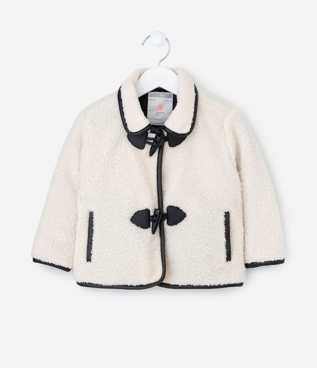 Campera Infantil en Sherpa con Detalle Contrastante  – Talle 1 a 6 años