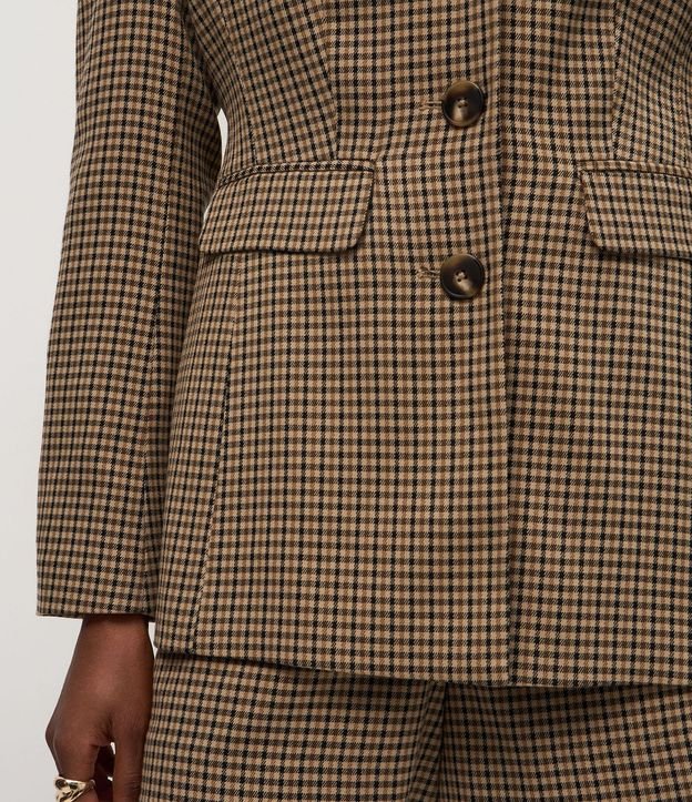 Blazer Sastre con Estampa Pied de Poule 4