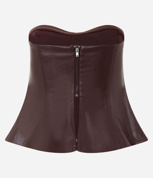 Blusa Peplum sin Breteles en PU con Escote Corazón 6