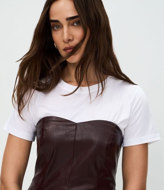 Blusa Peplum sin Breteles en PU con Escote Corazón 3