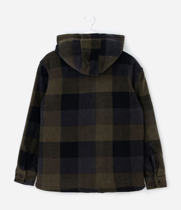 Saco Infantil en Fleece con Estampa de Cuadros y Capucha – Talle 5 a 14 años 3