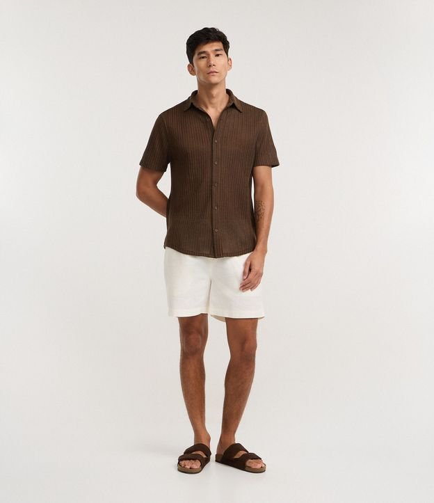 Camisa Regular con Textura y Efecto Ganchillo 5