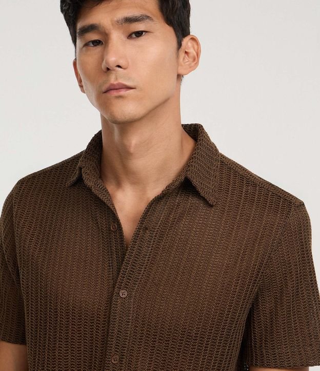 Camisa Regular con Textura y Efecto Ganchillo 7