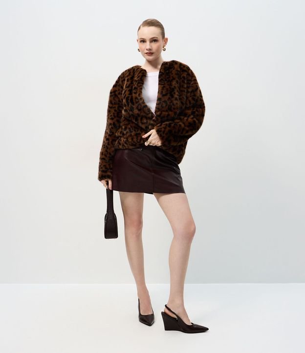 Saco de Pelo con Estampado Animal Print 2
