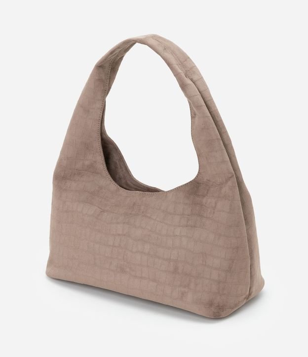 Cartera Hobo Grande en Gamuza con Textura Crocco