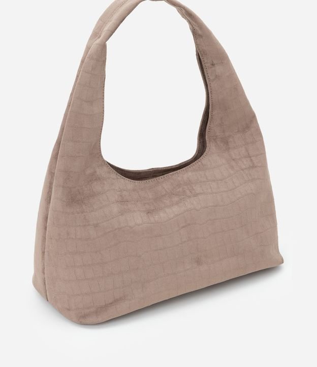 Cartera Hobo Grande en Gamuza con Textura Crocco 4
