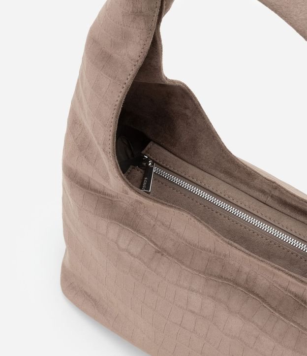 Cartera Hobo Grande en Gamuza con Textura Crocco 5