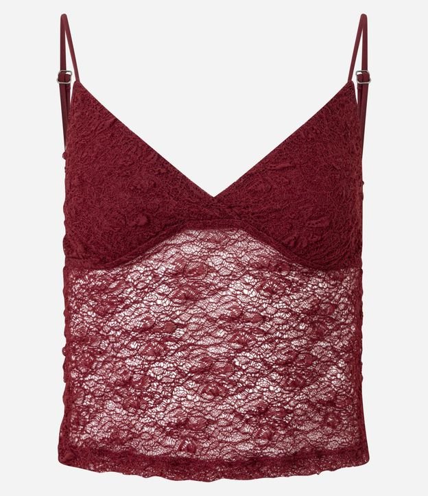 Blusa en Encaje con Bretel Fino y Textura