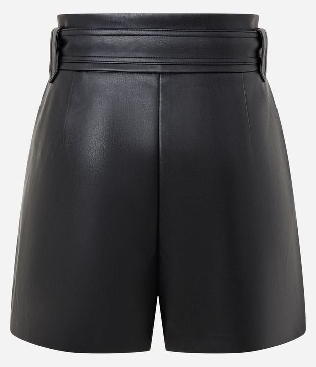 Short en PU con Cintura Elástica y Lazo 6
