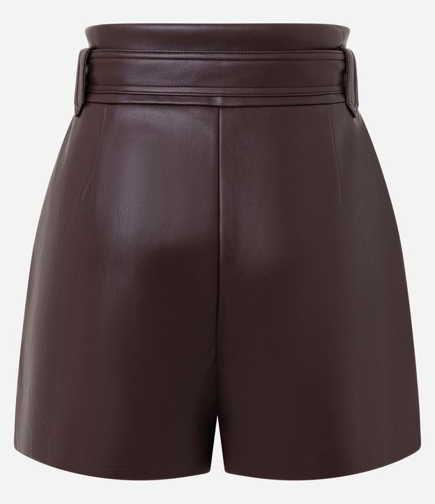 Short en PU con Cintura Elástica y Lazo 7