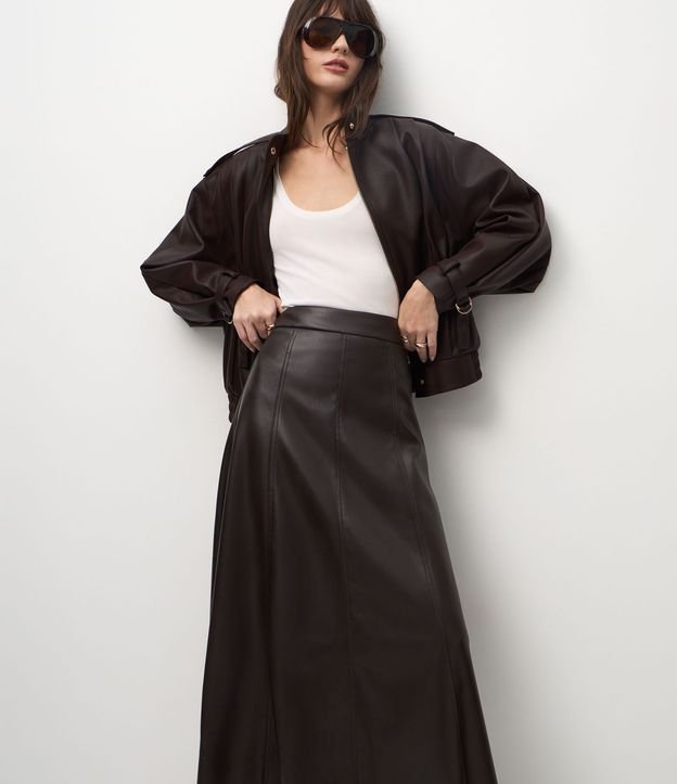 Pollera Midi en PU con Recortes Delanteros 2