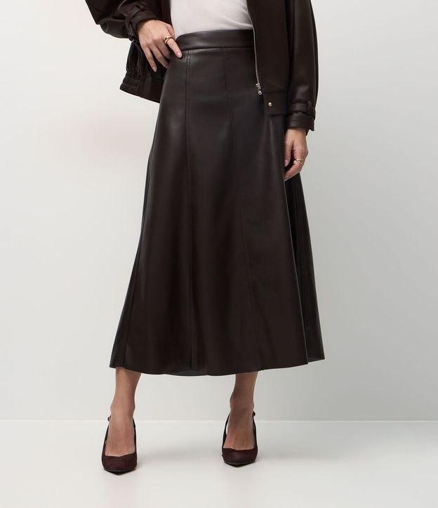 Pollera Midi en PU con Recortes Delanteros 3