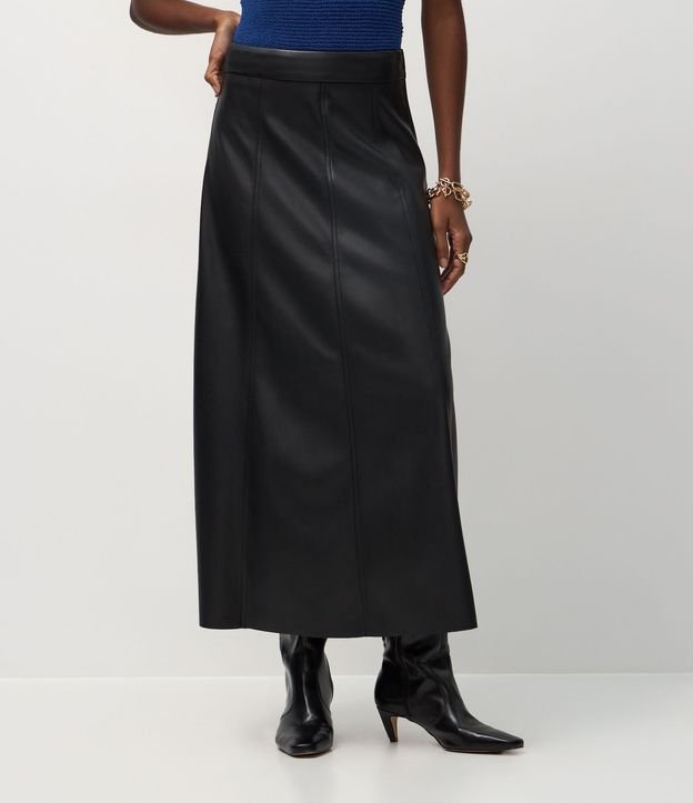 Pollera Midi en PU con Recortes Delanteros 4