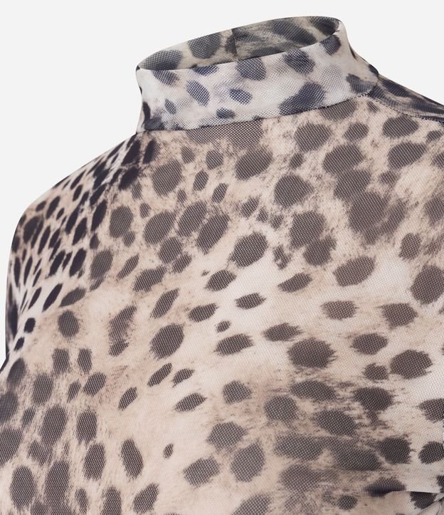 Blusa Manga Larga en Tule con Estampado Animal Print 7