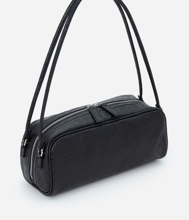 Cartera Mediana Rectangular con Textura y Correas Dobles 2