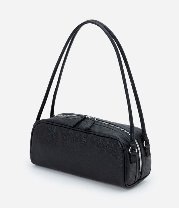 Cartera Mediana Rectangular con Textura y Correas Dobles 6
