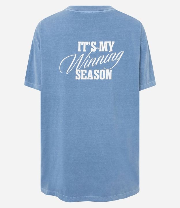 Remera Oversized Deportiva en Algodón con Estampado Lettering 7