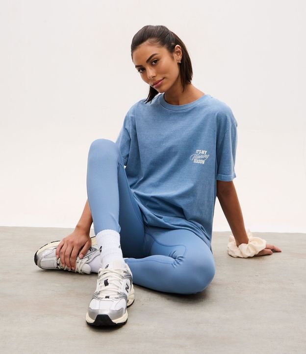 Remera Oversized Deportiva en Algodón con Estampado Lettering 1
