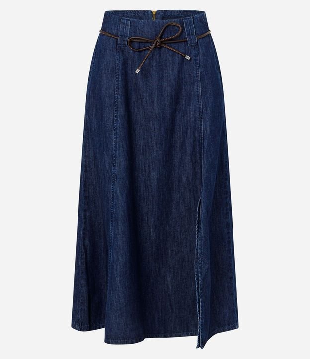Falda Evasê en Jeans con Cinturón Diferenciado 5