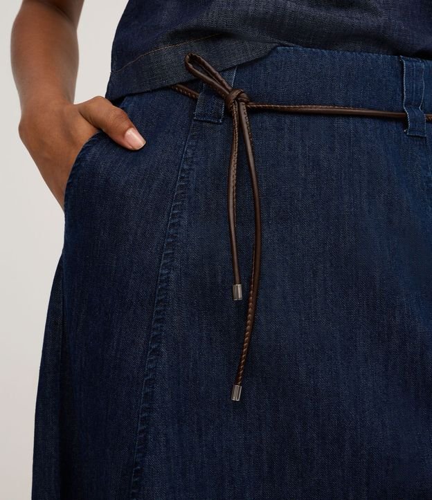 Falda Evasê en Jeans con Cinturón Diferenciado 4