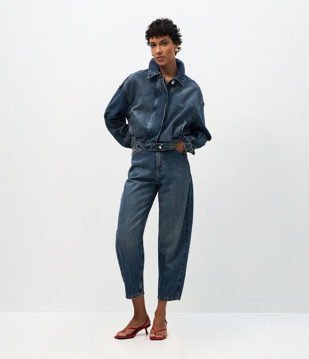 Pantalón Carrot en Jeans con Cintura Alta 1