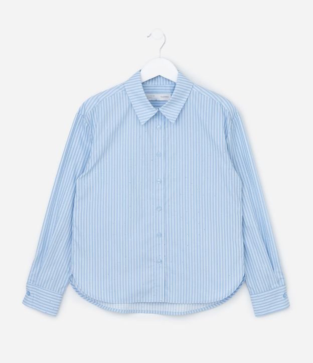 Camisa Infantil Sastre en Tricolina Listrado con Brillos – Talle 5 a 14 años