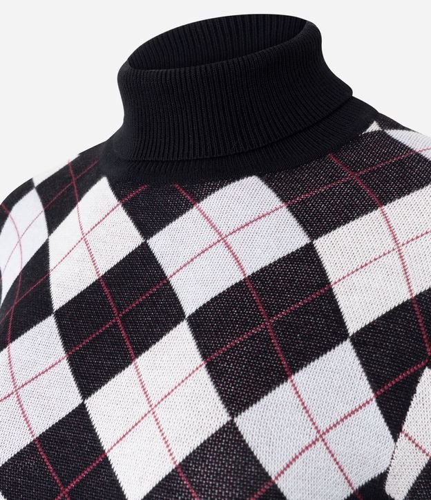 Blusa Punto Argyle de Cuadros con Cuello Alto 7