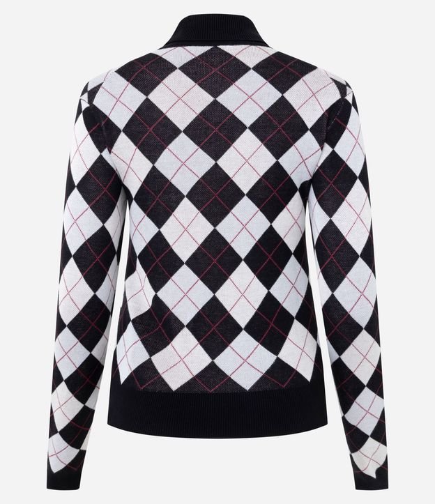 Blusa Punto Argyle de Cuadros con Cuello Alto 8