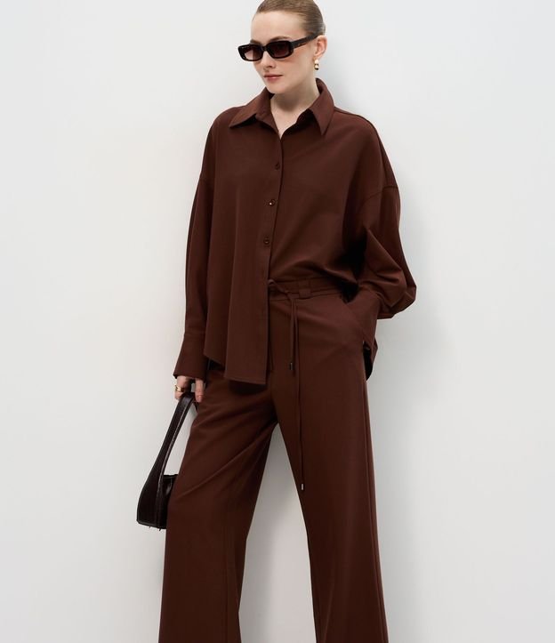 Pantalón Sastre Wide en Crepé con Cintura Elástica 2