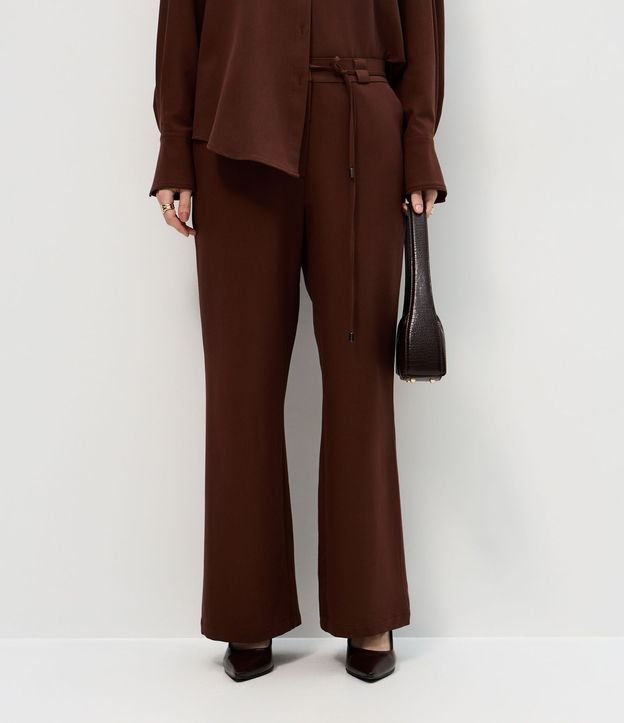 Pantalón Sastre Wide en Crepé con Cintura Elástica 3