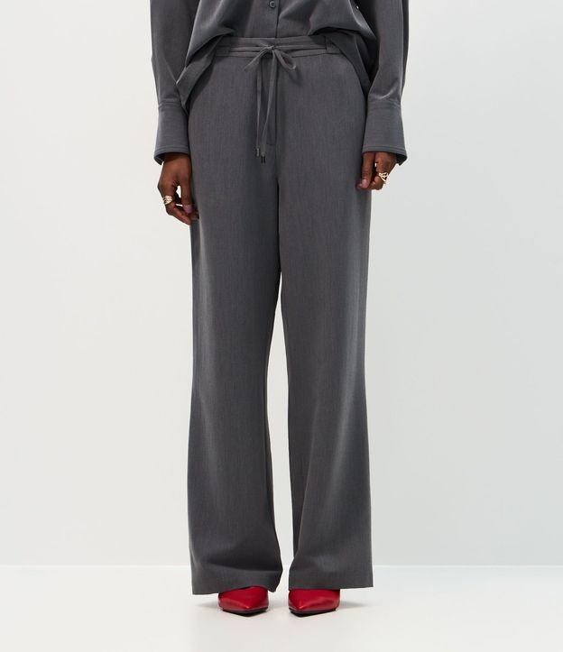 Pantalón Sastre Wide en Crepé con Cintura Elástica 3