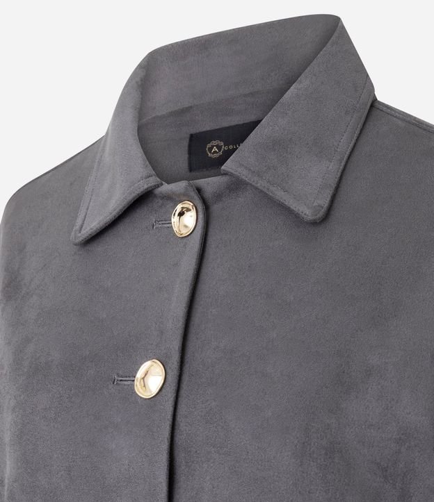 Campera Estructurada en Gamuza con Bolsillos Delanteros 7