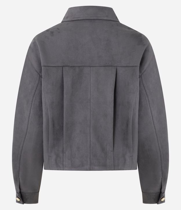 Campera Estructurada en Gamuza con Bolsillos Delanteros 8