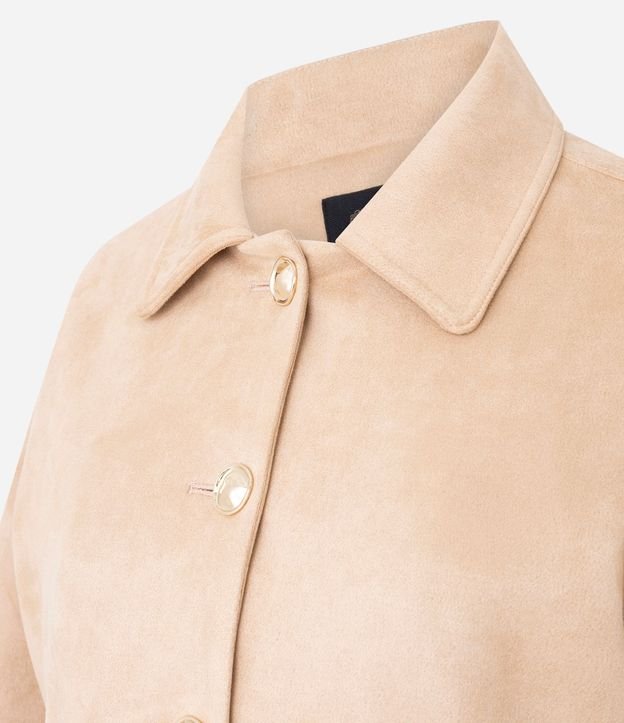 Campera Estructurada en Gamuza con Bolsillos Delanteros 6