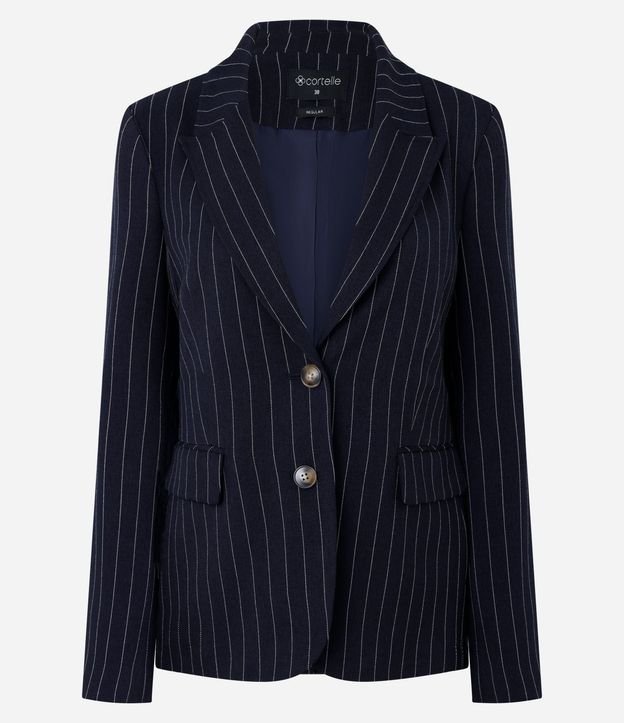 Blazer Femenino de Sastrería a Rayas con Modelado Estructurado 6