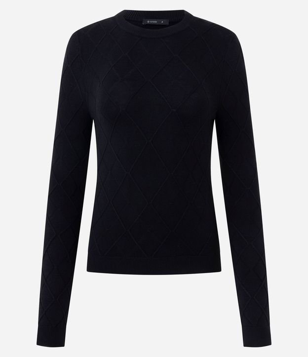 Blusa Regular en Punto Texturizado con Manga Larga 5