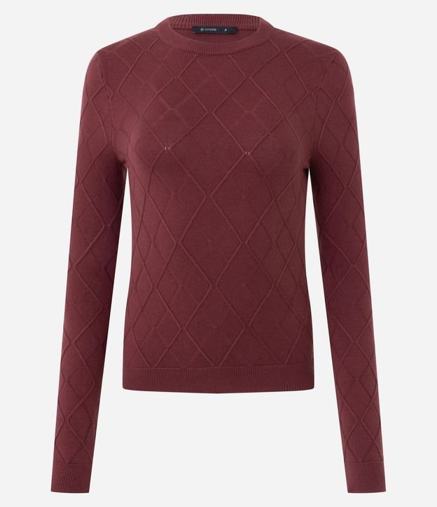 Blusa Regular en Punto Texturizado con Manga Larga 5