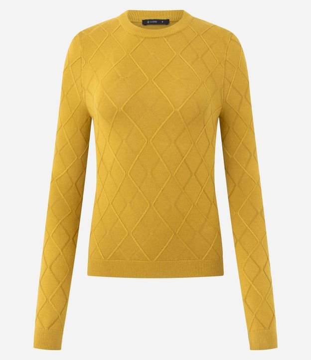 Blusa Regular en Punto Texturizado con Manga Larga 5