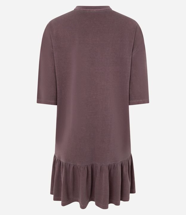 Vestido T-shirt en Algodón con Volado en el Bajo 8