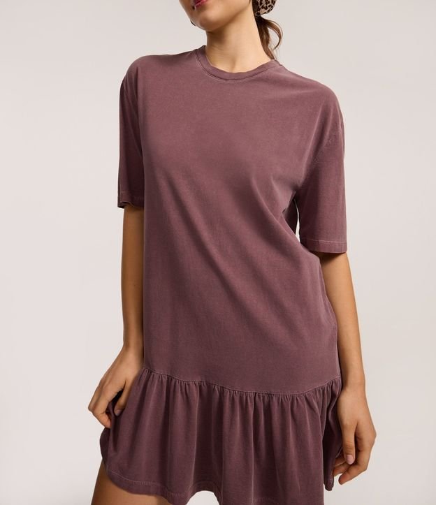 Vestido T-shirt en Algodón con Volado en el Bajo 6