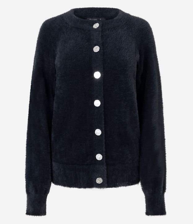 Cardigan Regular en Tricot con Textura Peluche 5