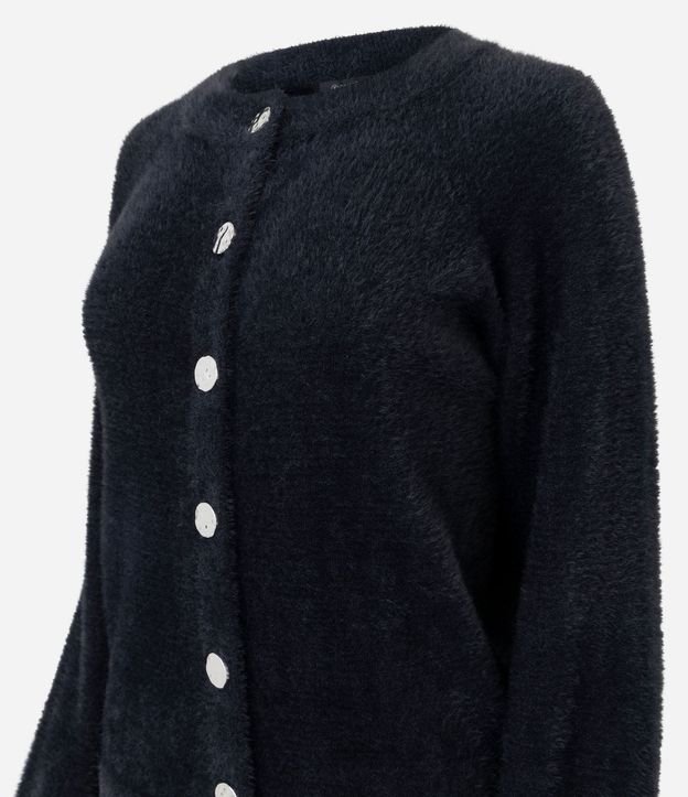 Cardigan Regular en Tricot con Textura Peluche 7
