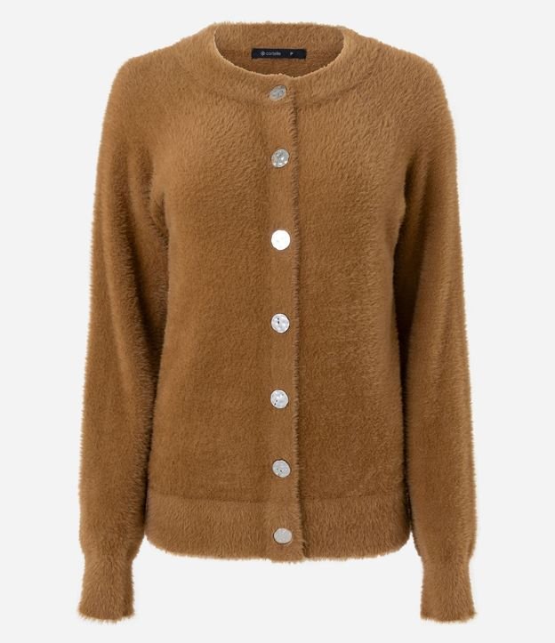 Cardigan Regular en Tricot con Textura Peluche 5