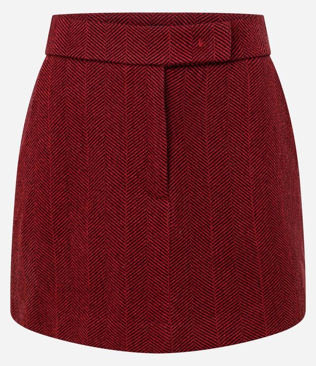 Short Pollera con Cintura Traspasada y Patrón Espina de Pez 5
