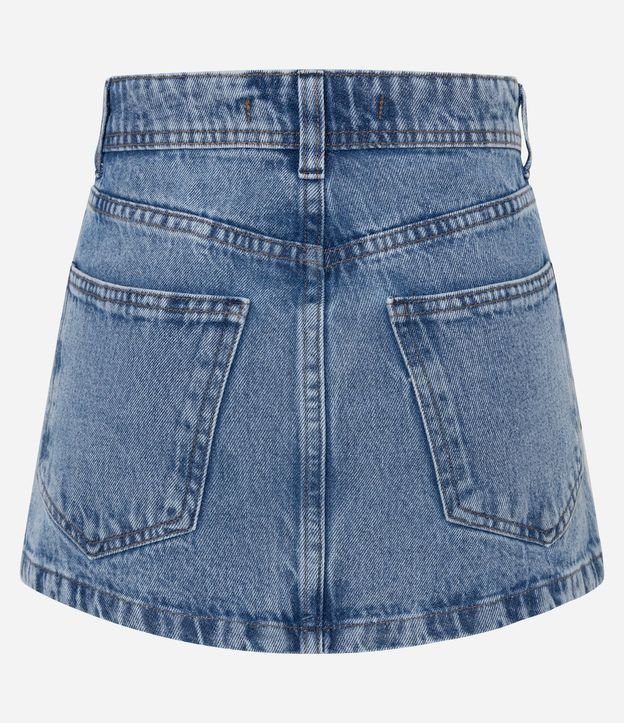 Pollera Corta Cintura Mediana en Jeans con Tachas Metalizadas 7