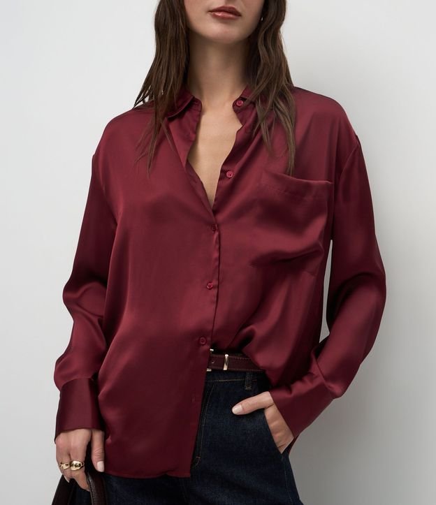Camisa Satinada con Mangas Largas 4