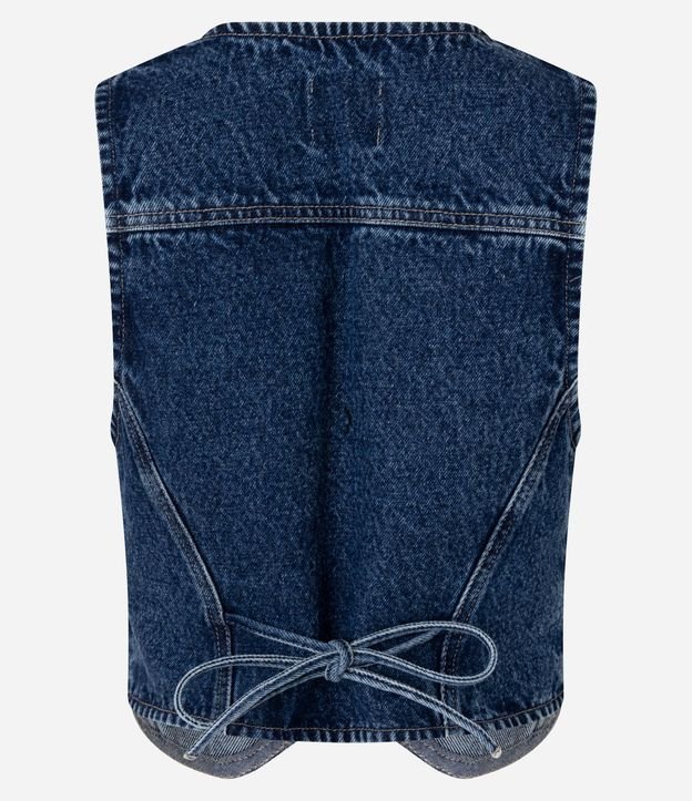 Chaleco en Jeans con Lazo y Ruedo Redondeado 7