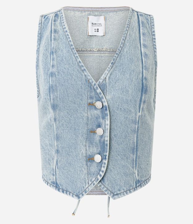 Chaleco en Jeans con Lazo y Ruedo Redondeado 6