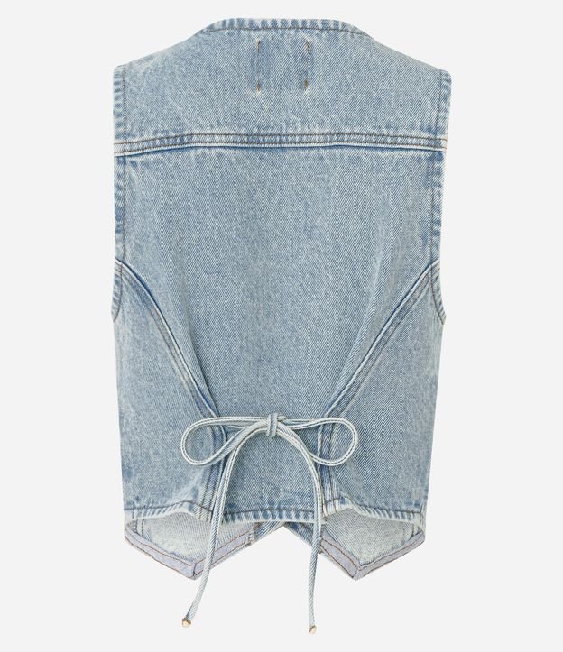 Chaleco en Jeans con Lazo y Ruedo Redondeado 7